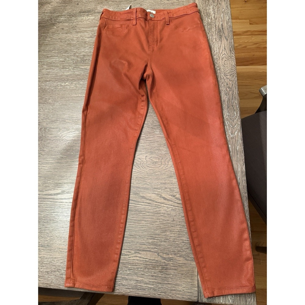 L'agence Margot High Rise Skinny Jeans Ankle Crop Cinnamon Orange  29